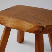 Set of two vintage handcrafted stools, Atelier André Smalle, Belgium.