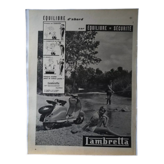 A Lambretta two-wheeled paper advertisement from a period magazine