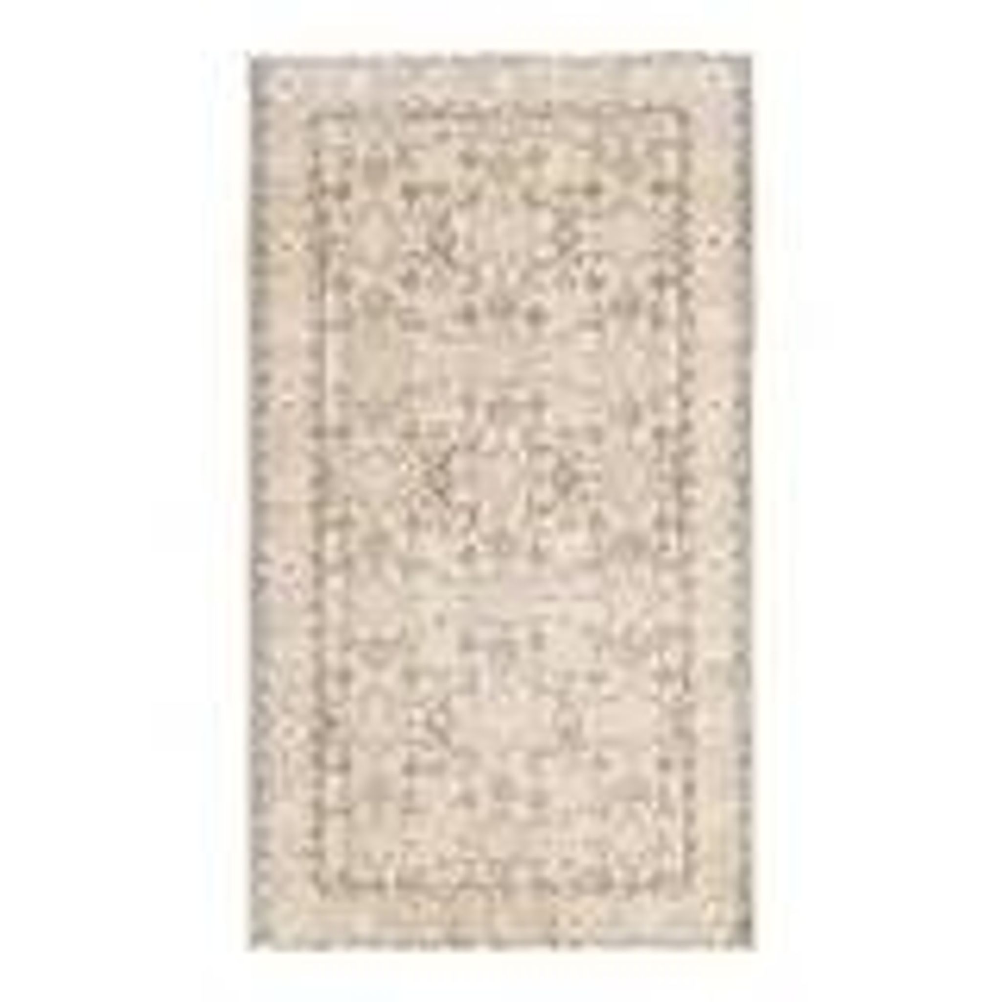 Tapis turc Oushak fait main en laine et coton beige des années 1970 115x202