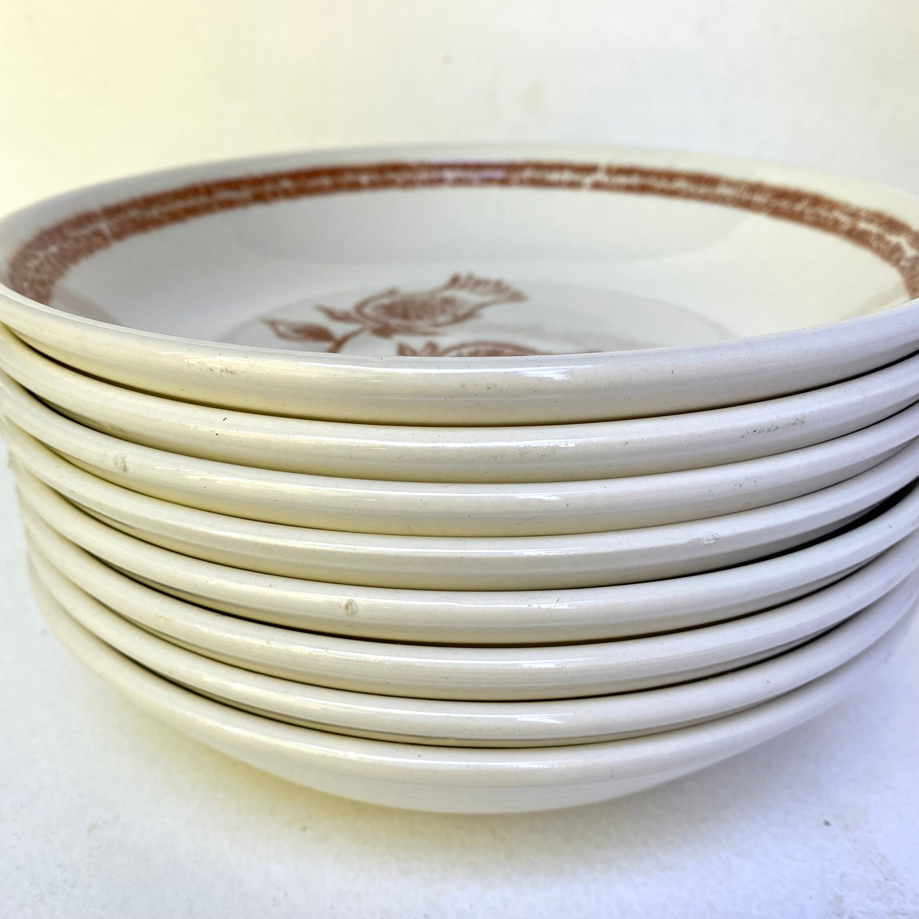 Vintage stoneware soup plates