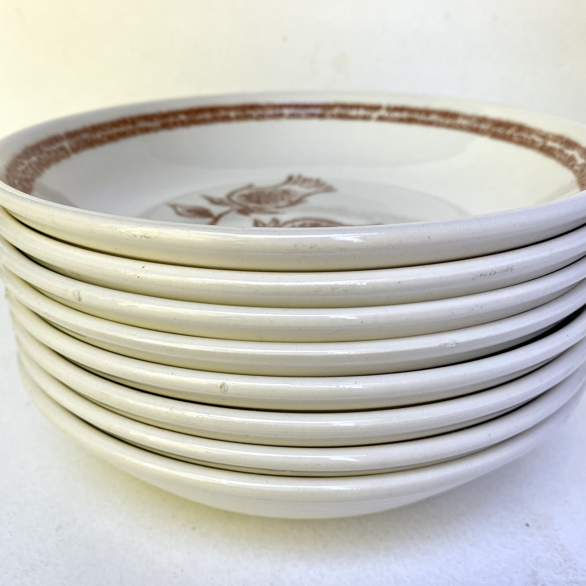 Vintage stoneware soup plates