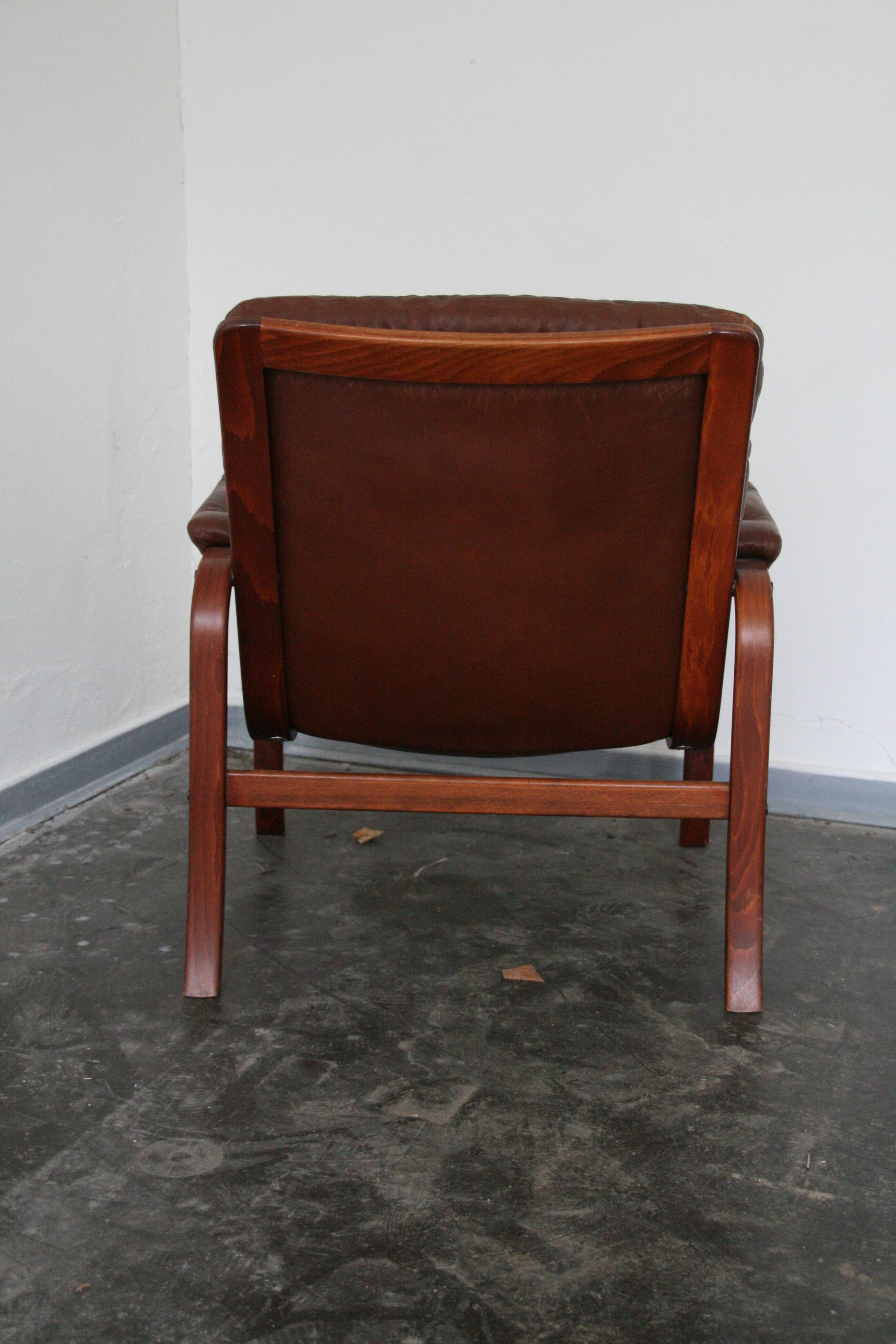 Vintage leather lounge chair by Gotte mobil Sweden