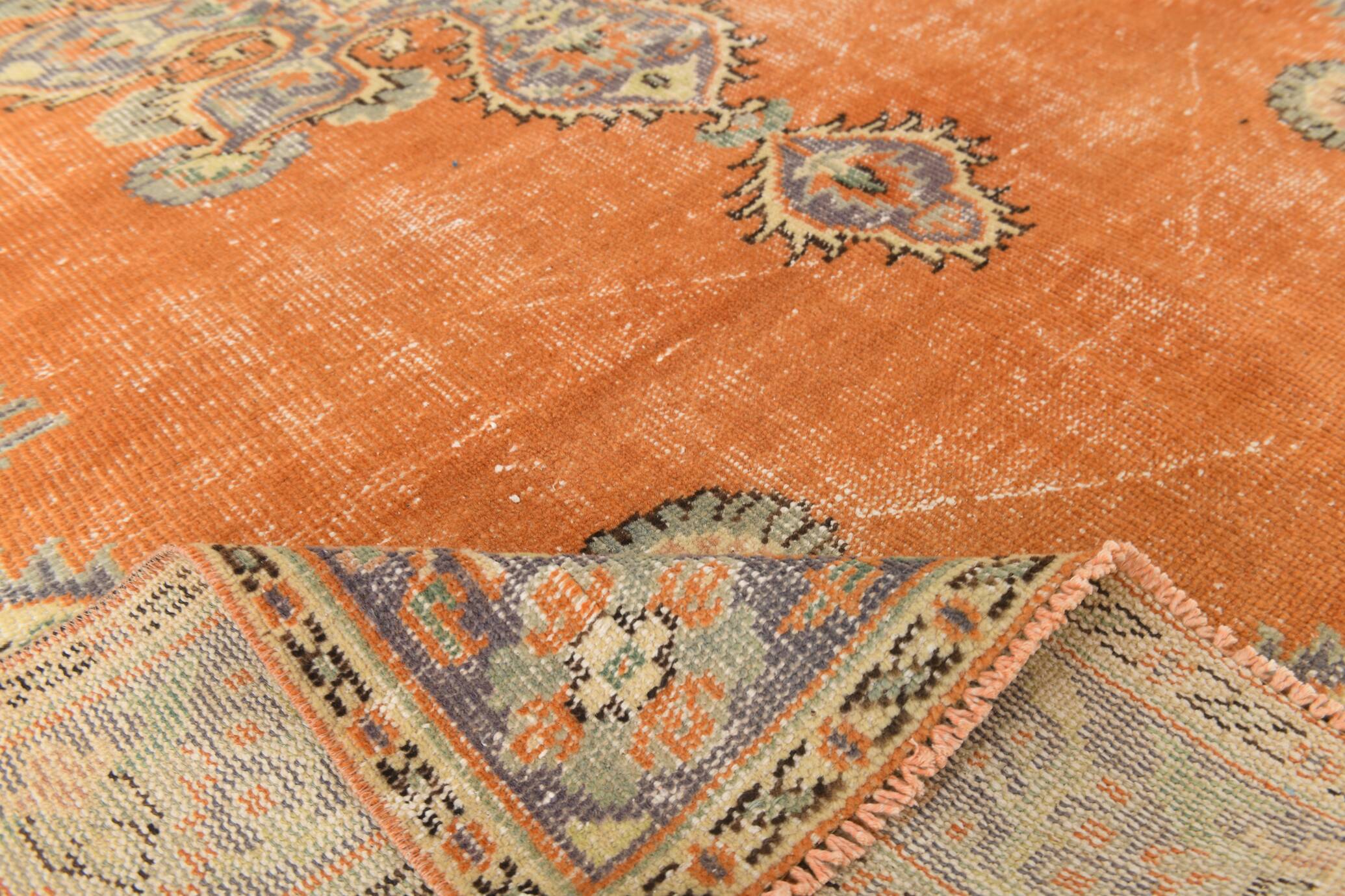 6x9 Cinnamon Orange Classic Vintage Rug, 188x262 Cm