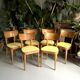 6 chaises Thonet jaune et bois