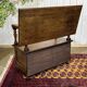 English oak bank safe from the 1930s that can serve as a console.