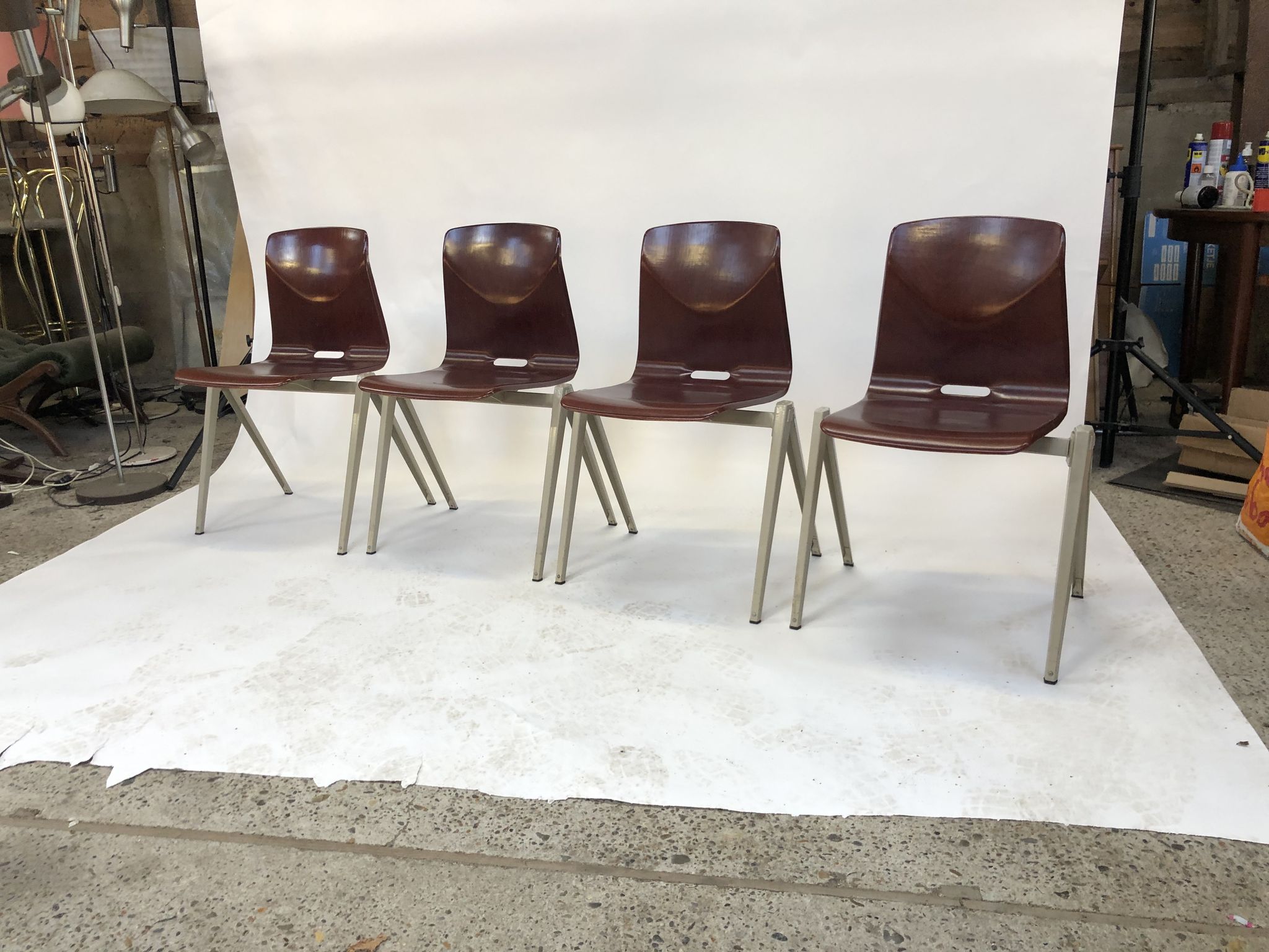 Lot of 4 vintage chairs Galvanitas S22 in the Netherlands