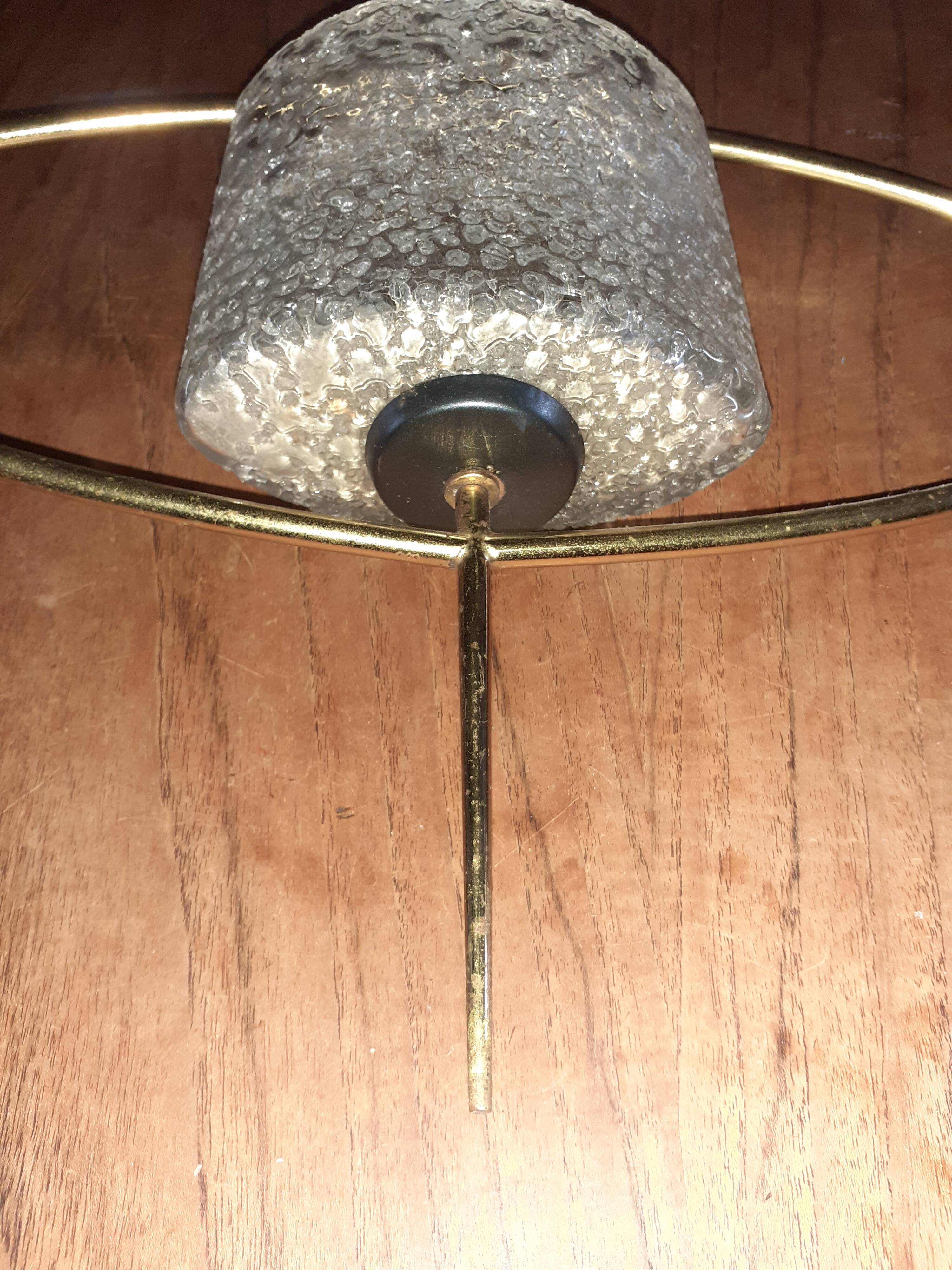 Glass chandelier and gilded metal 50s