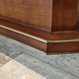 Brown leather coffee table with brass details, France, 1975