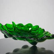 Green depression glass grape shaped vase