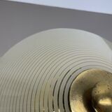 Modernist brass and glass Ceiling Flushmount Light, Italy 1950s