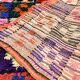 Vintage multicoloured Boucherouite hallway rug - 255 x 100 cm