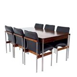 6 vintage rosewood dining chairs by C. Denekamp for Thereca