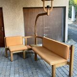 Corner bench and incorporated floor lamp guillerme et chambron