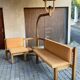 Corner bench and incorporated floor lamp guillerme et chambron