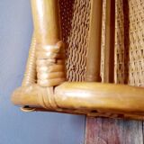 Antique rattan magazine rack