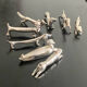 8 various animal knife holders in silver metal