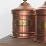 Trio of copper spice pots