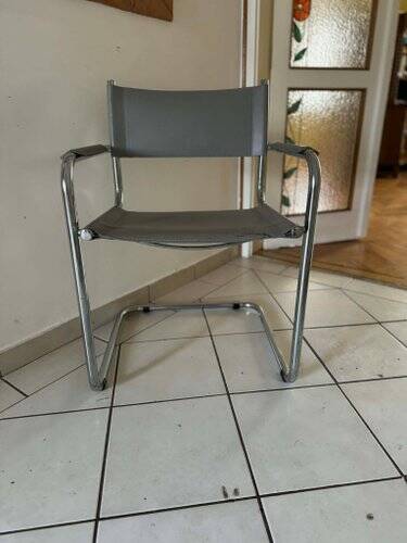 Mid-Century Grey Tubular Chair, 1960s