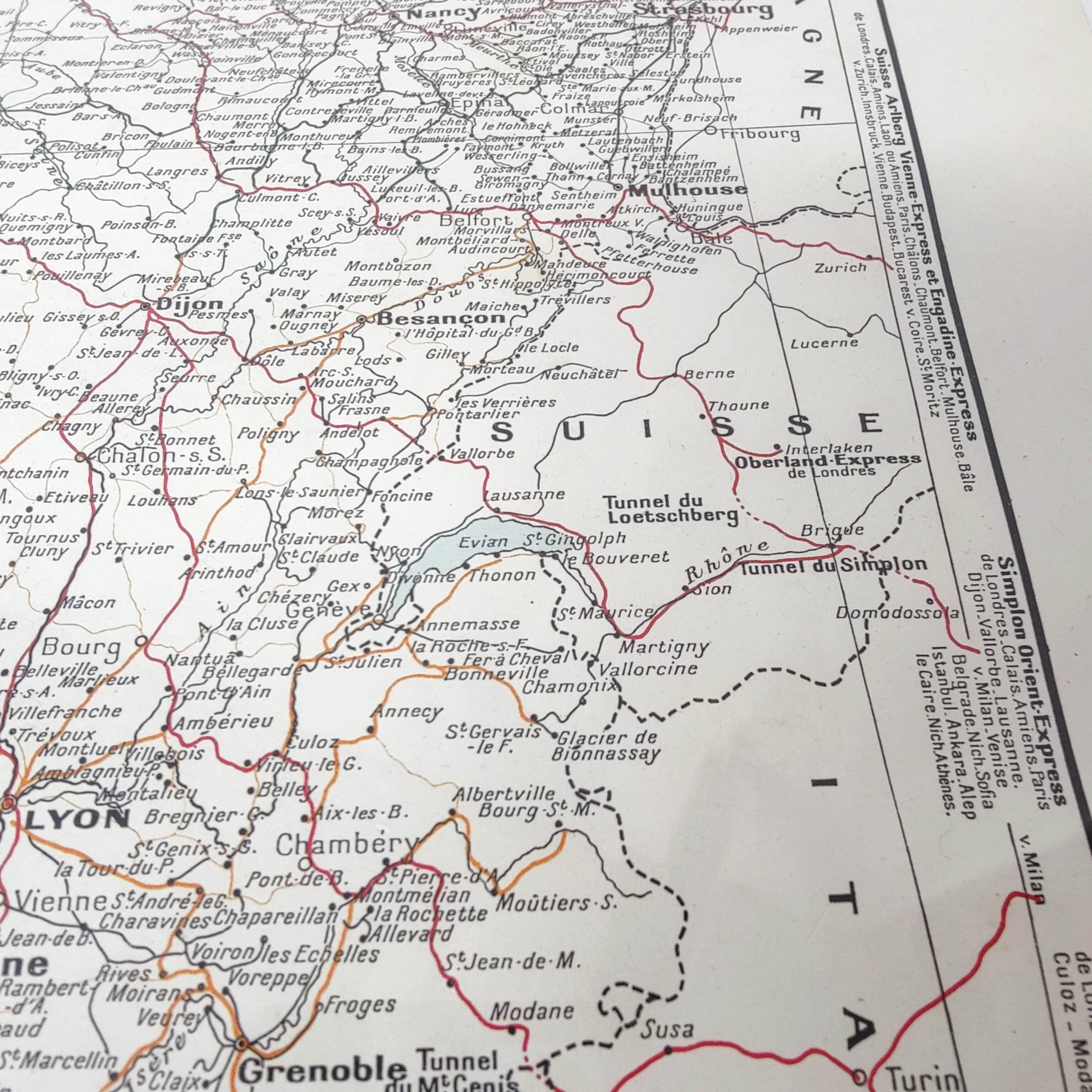Old map of France in 1950 43x43cm