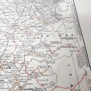 Old map of France in 1950, 43x43cm.