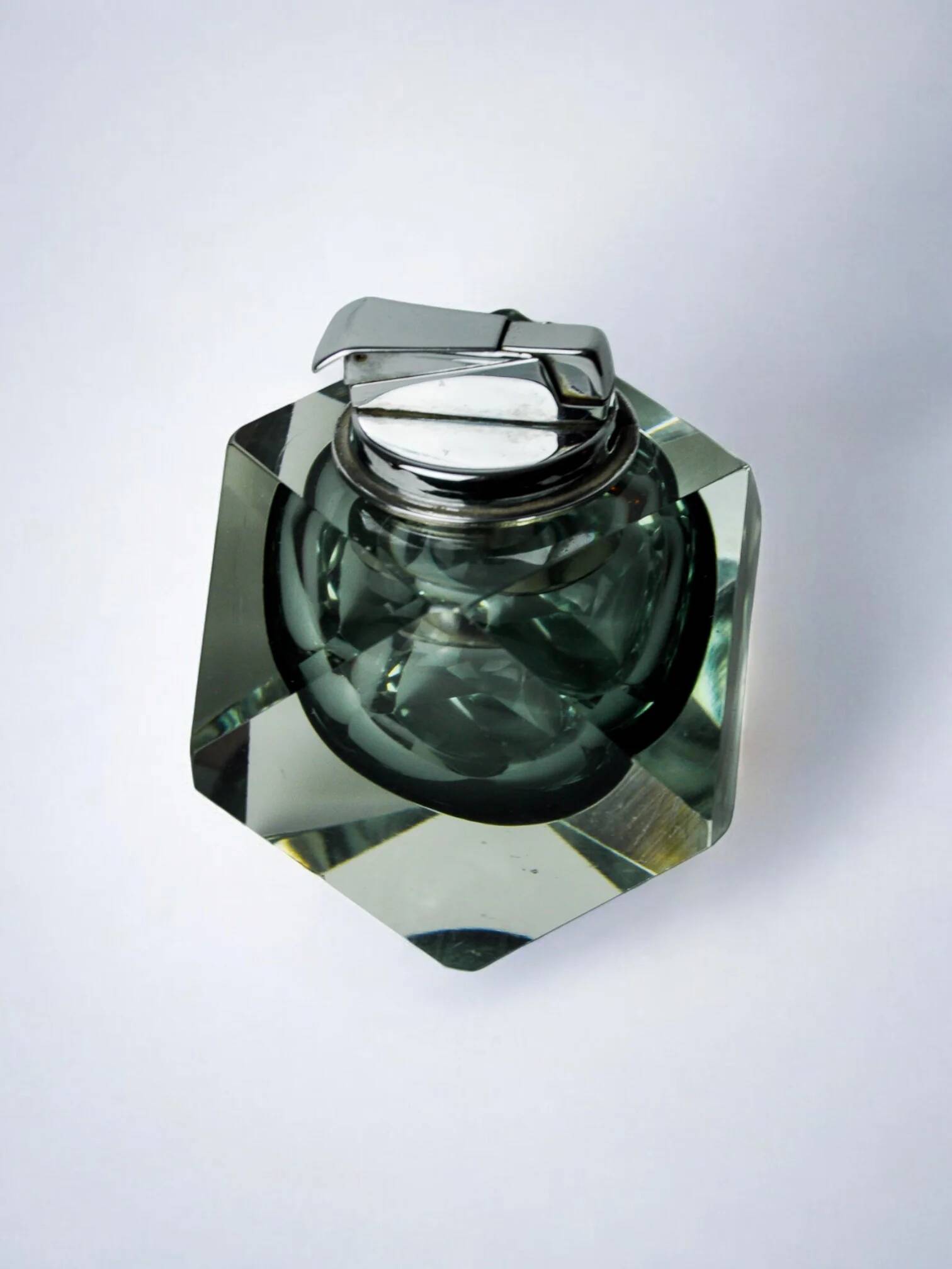 Black Sommerso lighter by Seguso, Murano, Italy, 1970s