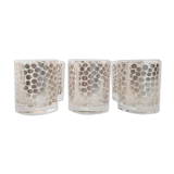 Set of glasses with 90s silver decoration Paola Navone for Egizia