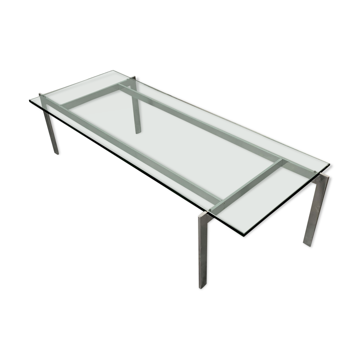 Danish chrome and glass coffee table 1960