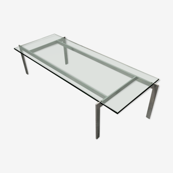 Danish chrome and glass coffee table 1960