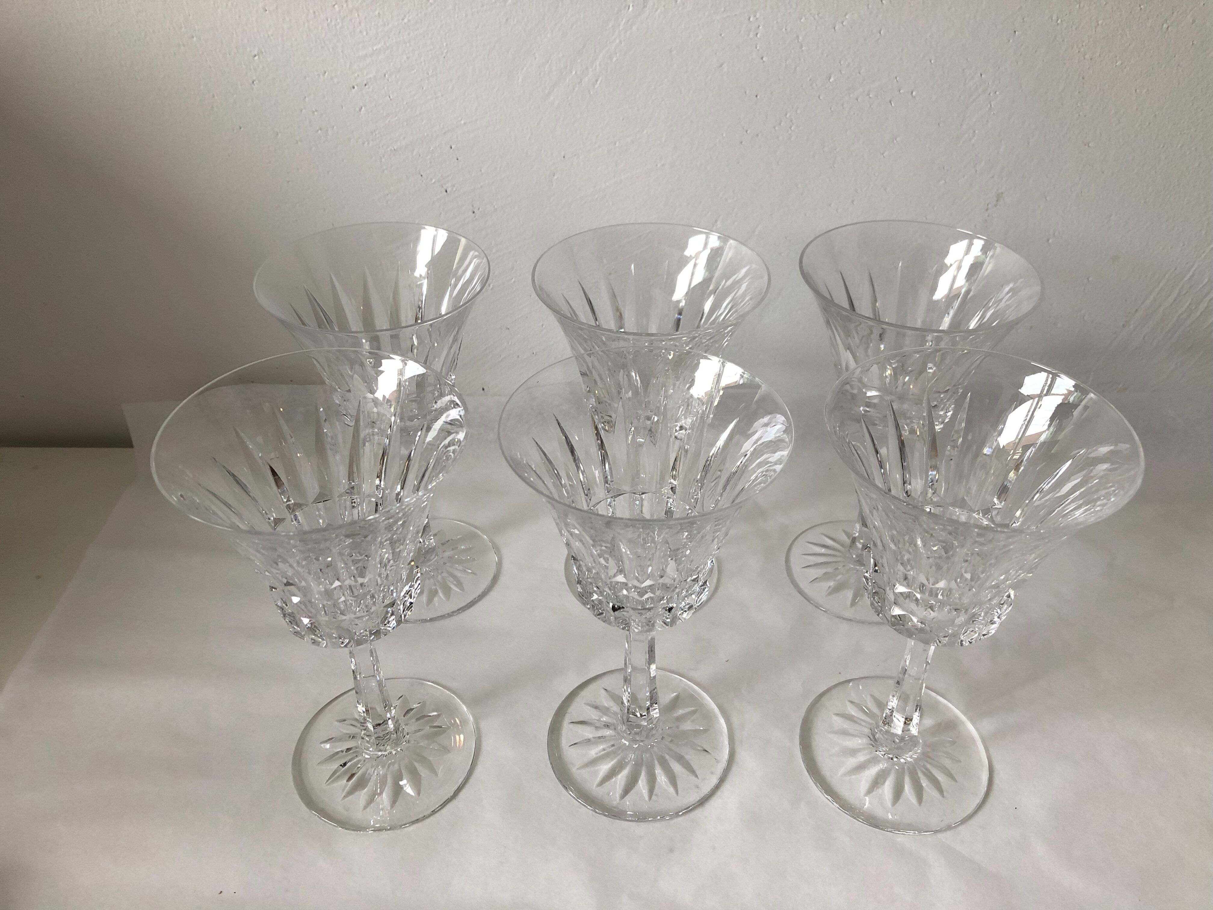 Suite of 6 former Baccarat crystal wine glasses