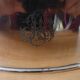 Silver-plated metal serving bell, Ecru monogrammed 240516