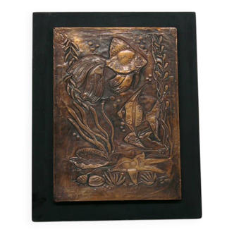 vintage copper wallplate fish