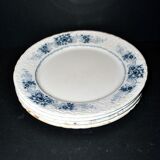 Sarreguemines set of 4 antique Aïda flat plates in earthenware from Sarreguemines U&C 19th century.