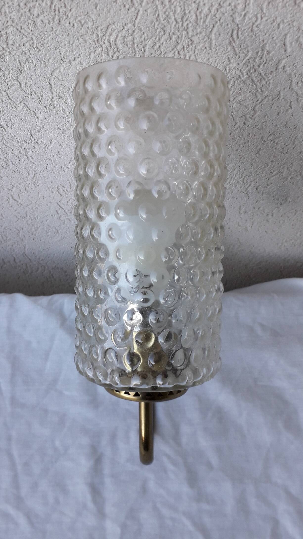 Brass and bubble glass wall light