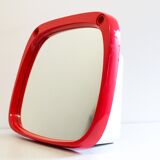 Vintage red plastic space age mirror
