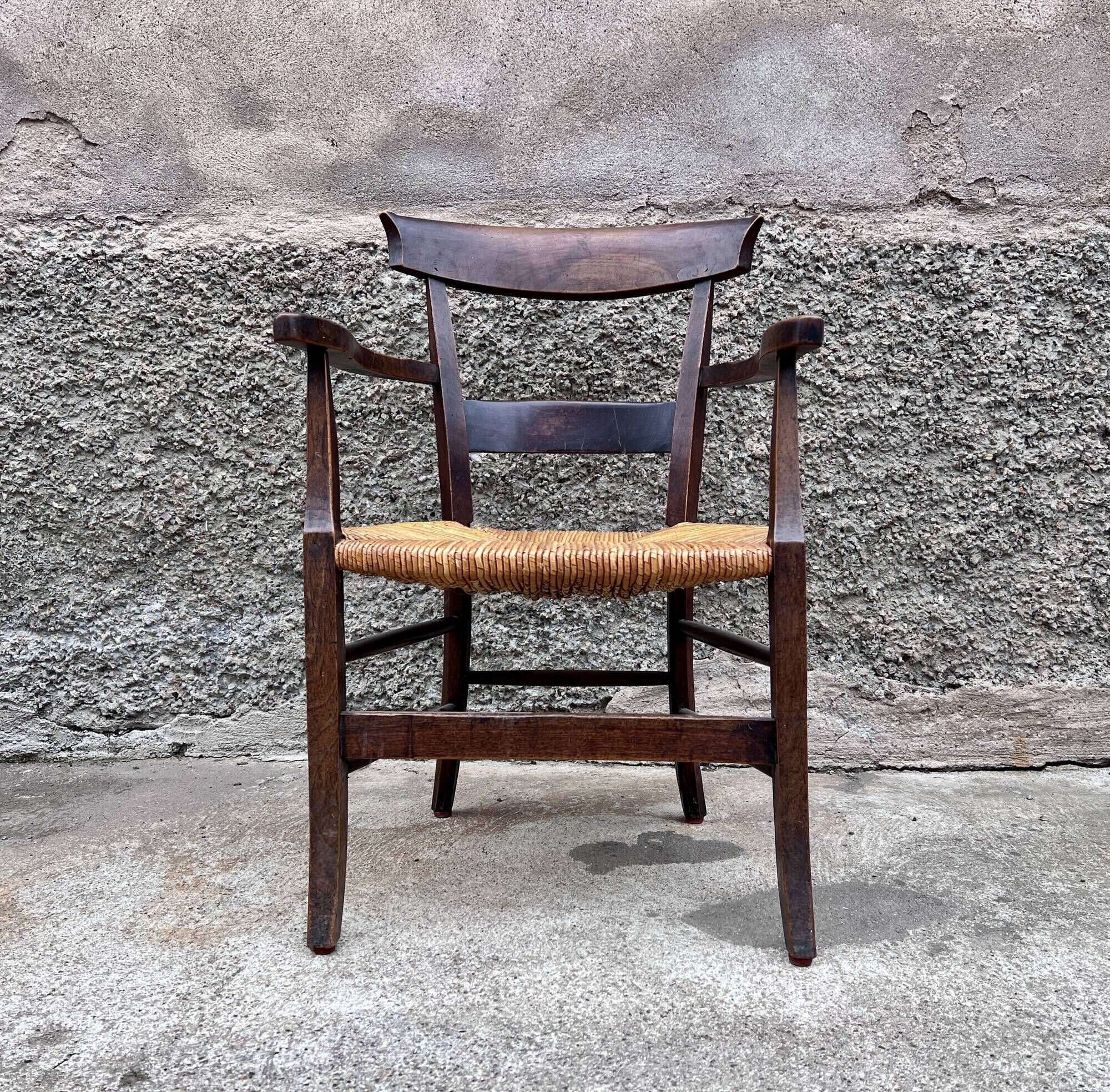 Rustic mulched armchair in oak 1940