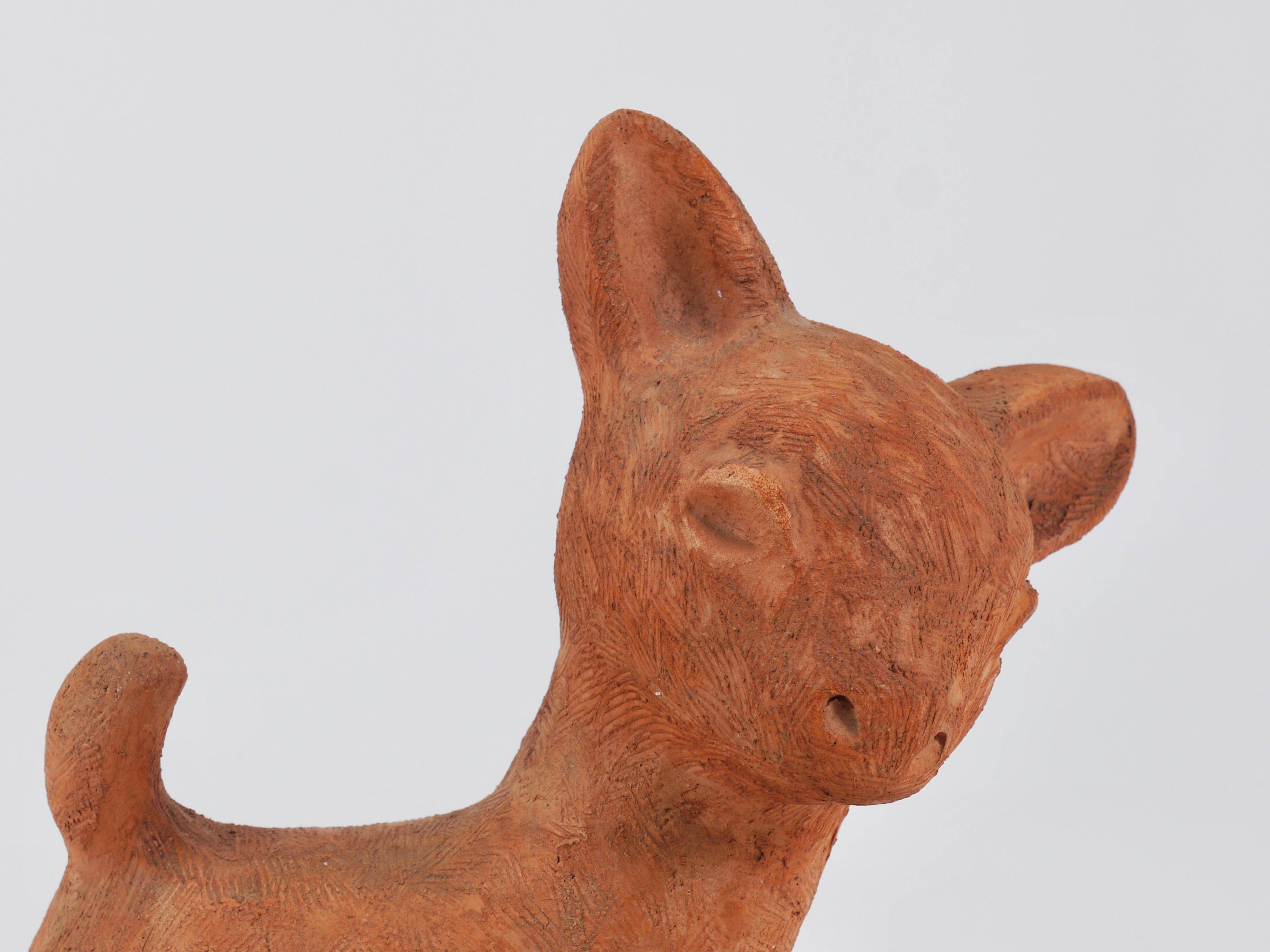 Walter Bosse Large Ceramic Sculpture of Baby Deer, Austria, 1920s
