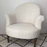 Fully restored toad chair with bouclette fabric