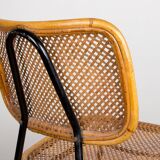 Vintage rattan and metal chair by Dirk Van Sliedrecht for Rohé Noordwolde 1950.