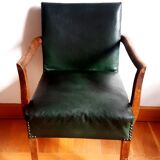 Pair of 1940 bridge armchairs in skaï