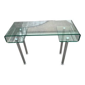 Glass desk - 80s