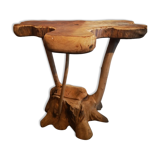 Brutalist teak flower table