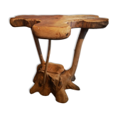 Brutalist teak flower table