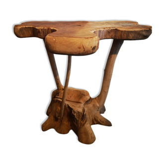 Brutalist teak flower table