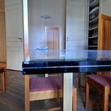 Table à manger en verre 6 à 8 personnes - 1989