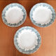 3 flat plates in faience of Saint Amand and Hamage, Terre de fer, model Argenton, color