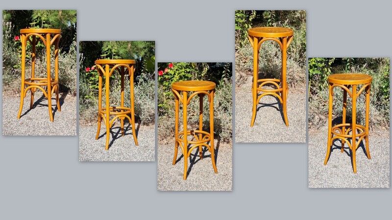 Tabouret de bar en bois courbé