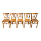 5 chaises bistrot vintage luterma en bois clair – fabrication française