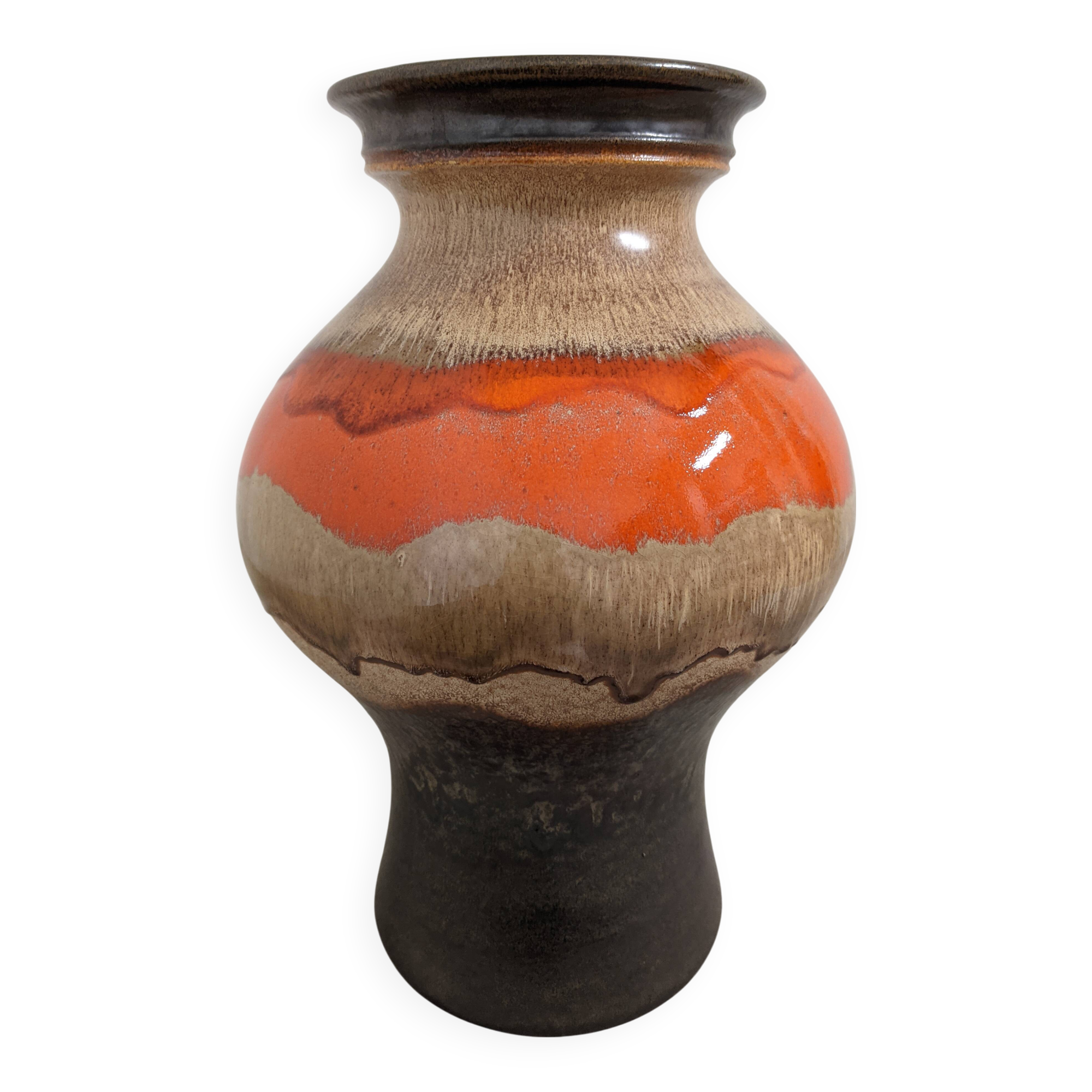 XL glazed ceramic vase, West Germany, 1950s/1960s