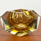 Vintage Italian Sommerso yellow glass bowl, Murano, 1970s.