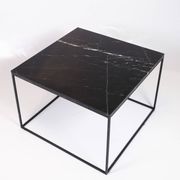 Coffee Table With Black Marble Top And Metal Frame